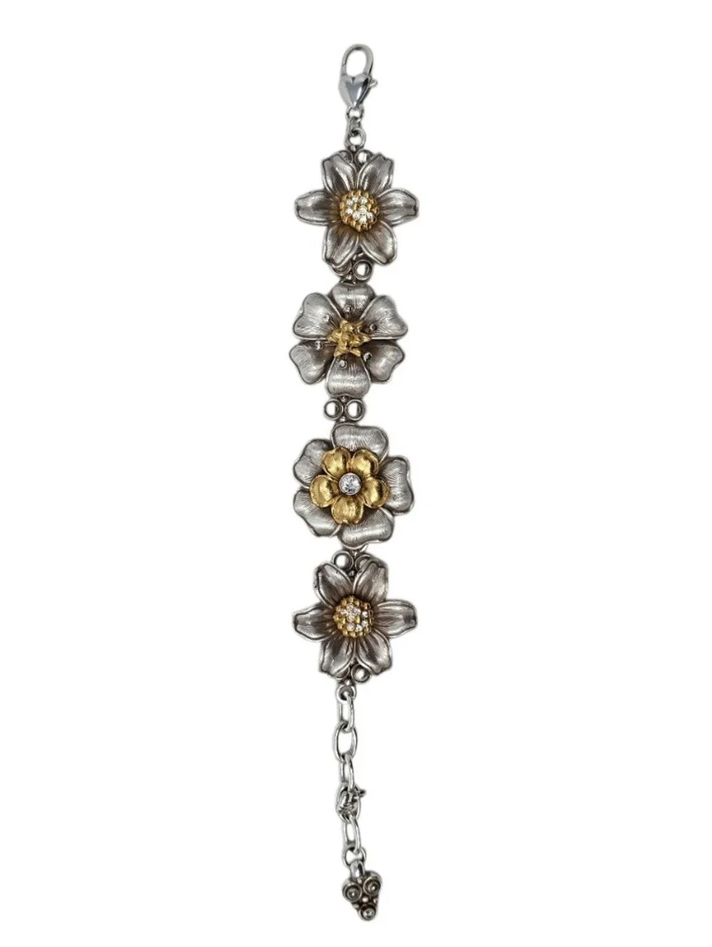 Brighton Lux Garden Silver And Gold Plated Flower Mixed Metal Bracelet